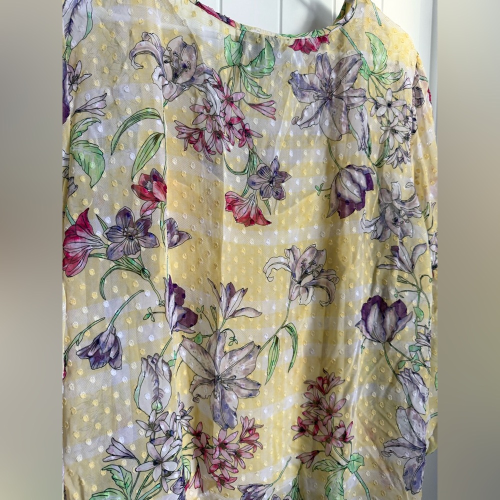 Liz Claiborne Yellow Floral Blouse - Picture 3 of 5